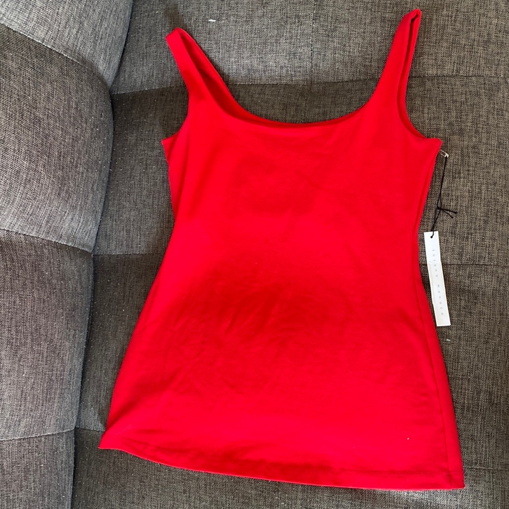 Susana Monaco wide strap tank in perfect red size M